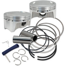 Big Bore Forged Piston Kit — 3.937" bore, 4-3/8" stroke, 107 cu in, 10.4:1 compression