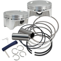 Big Bore Forged Piston Kit — 3.937" bore, 4-3/8" stroke, 107 cu in, 10.4:1 compression