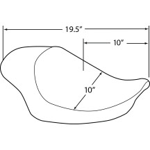 Asiento 3/4 Solo — 49,5 cm (19-1/2") de largo, Negro