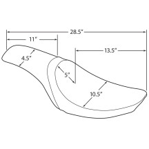 Predator Seat — 34.5 cm driver length, fits all Drag and most H-D sissy bars, Black
