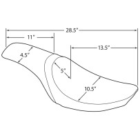 Predator Seat — 34.5 cm driver length, fits all Drag and most H-D sissy bars, Black