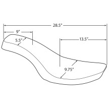 Asiento Classic Stitch Spoon-Style — 73.5 cm (29") total, 44.5 cm (17-1/2") conductor, compatible con todos los sissy bars Drag 