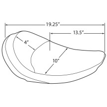 Asiento solo ancho — 54,5 cm largo, 30,5 cm ancho, compatible con todos los sissy bars Drag y la mayoría de H-D, Negro