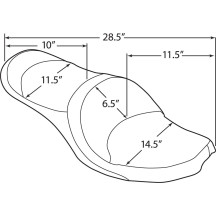 2-Up Double Bucket Vinyl Seat — 73.5 cm (29") overall length, Black