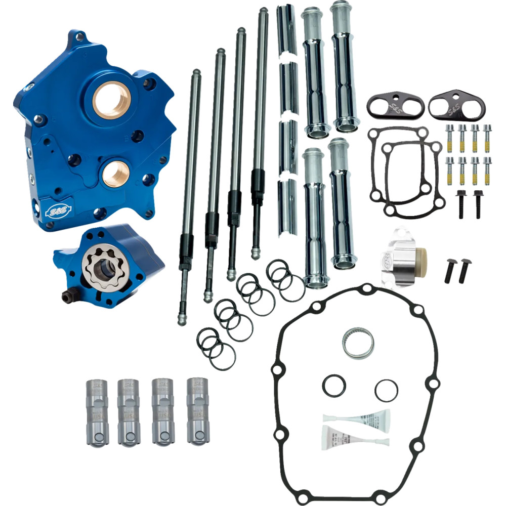 Cam Chest Kit without Cams for Chain Drive M8 — Water cooled, Chrome