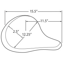 Large Spring Solo Seat — 29 cm length, 31 cm width, 51 mm thickness, Black