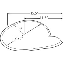 Asiento solo grande de muelle de perfil bajo — 29 x 31 cm, 12.7 mm, Negro