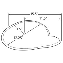 Asiento solo grande de muelle de perfil bajo — 29 x 31 cm, 12.7 mm, Negro