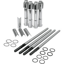 Adjustable Pushrod Cover Kit with Chrome Covers — Adjustable, set of 4