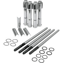 Adjustable Pushrod Cover Kit with Chrome Covers — Adjustable, set of 4