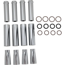 Pushrod Tube Cover Kit — Deep Cut, Set of 4, Chrome