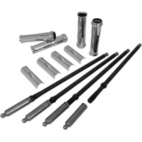 Quick Install Pushrods/Tube Kit — 0.134" wall, 7/16"-20 threads, Chrome, Set of 4