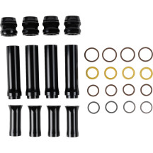 Pushrod Tube Cover Kit — 10 Gauge, Black anodized, Set of 4