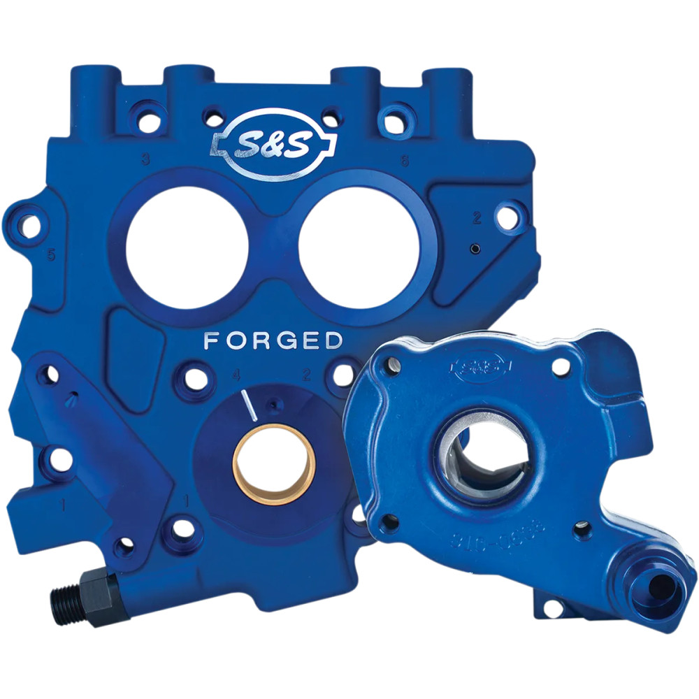 TC3 Oil Pump and Cam Support Plate Kit — Aluminum, Blue