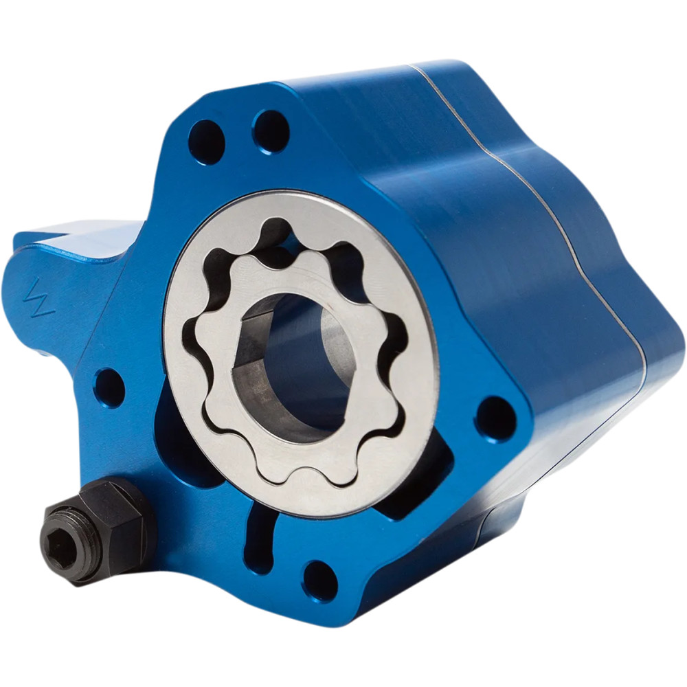 Oil Pump — Billet aluminum, High-flow, Blue anodized