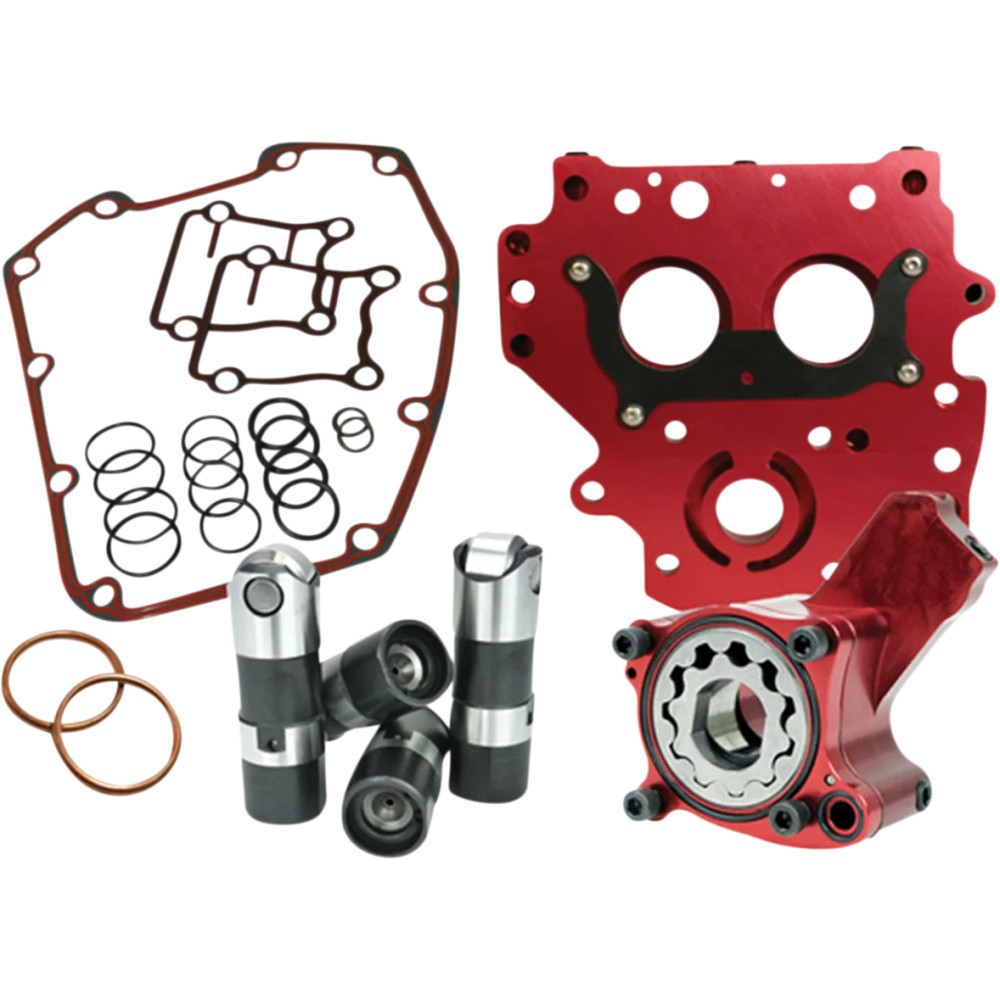 Race Series® Kit de sistema de aceite — 7072ST, aluminio, rojo, natural