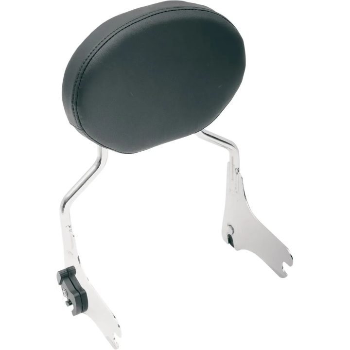 Almohadilla ovalada de cuero para sissy bar — 19 cm (7.5\") altura, 25.5 cm (10\") ancho, Negro