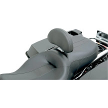 Stationary Small Pad Assembly with Short Backrest Bar — 13.5 cm H, 23 cm W, fits Street Glide/Road King/Road Glide-style seats, 