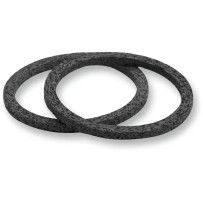 Exhaust Port Gaskets — Pair, fits Big Twin spherical exhaust port, welded flat collar head pipes