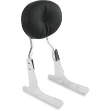 Oval Backrest Pad — Black, 26.5 cm W x 19 cm H x 57 mm T, not for sissy bars with welded inserts