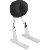 Oval Backrest Pad — Black, 26.5 cm W x 19 cm H x 57 mm T, not for sissy bars with welded inserts