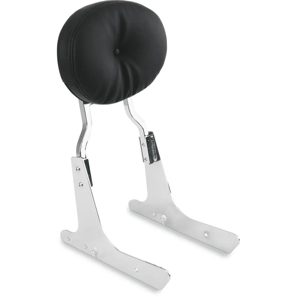 Oval Backrest Pad — Black, 26.5 cm W x 19 cm H x 57 mm T, not for sissy bars with welded inserts