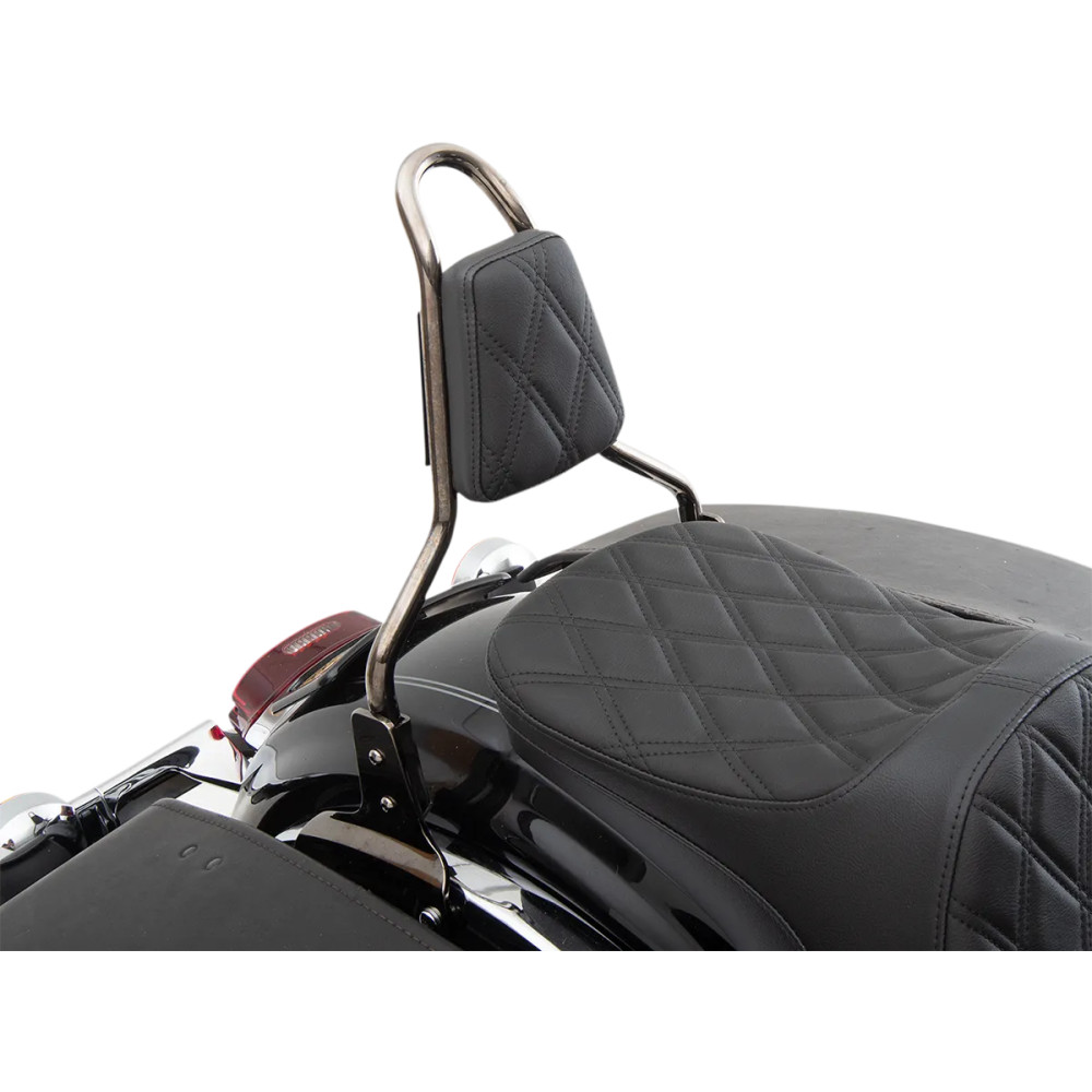 Tapered Backrest Pad for Round Sissy Bars — 14.5 cm (5-3/4") height, 3-1/2"/4-3/4" taper, Black