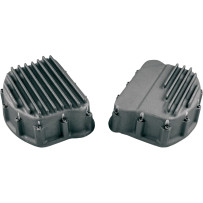 Finned Rocker Covers — Natural finish, pair