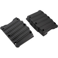 10 Gauge Rocker Box Top Covers — Black anodized, Pair