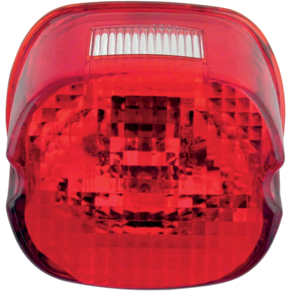 Laydown Taillight Lens with Top Tag Window — Red, Rear Mount