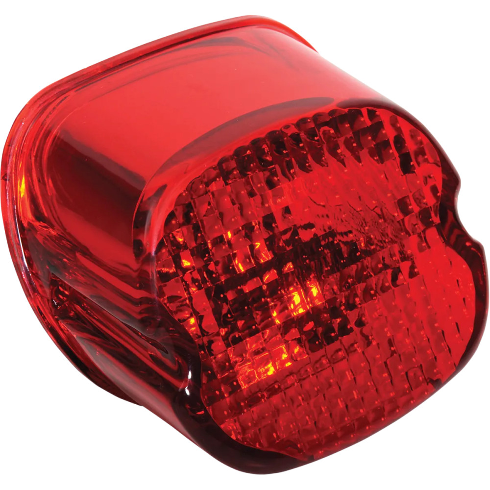 Laydown Taillight Lens with Bottom Tag Lens — Red, Laydown mount, Rear