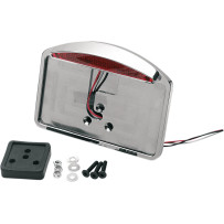 LED Half-Moon Taillight/License Plate Mount — 13.5 cm (5-1/4") high, 18.5 cm (7-1/4") wide, Chrome