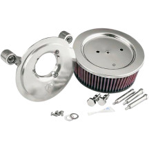 Big Sucker™ Air Filter Kit — Stage II, Round, Natural finish, Aluminum