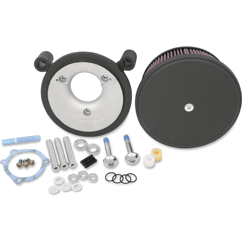 Big Sucker™ Stage II Air Filter Kit — Round, Black wrinkle finish