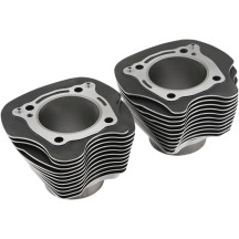 Cylinder Set — 124", 128" displacement, 4.250" bore, 4.375" stroke, Black powder-coat