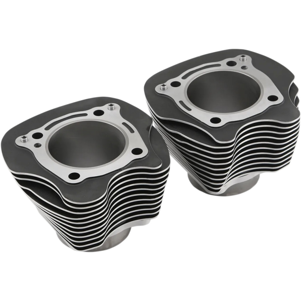 Cylinder Set — 124", 128" displacement, 4.250" bore, 4.375" stroke, Black powder-coat