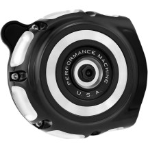 Filtro de aire Vintage — redondo, negro anodizado