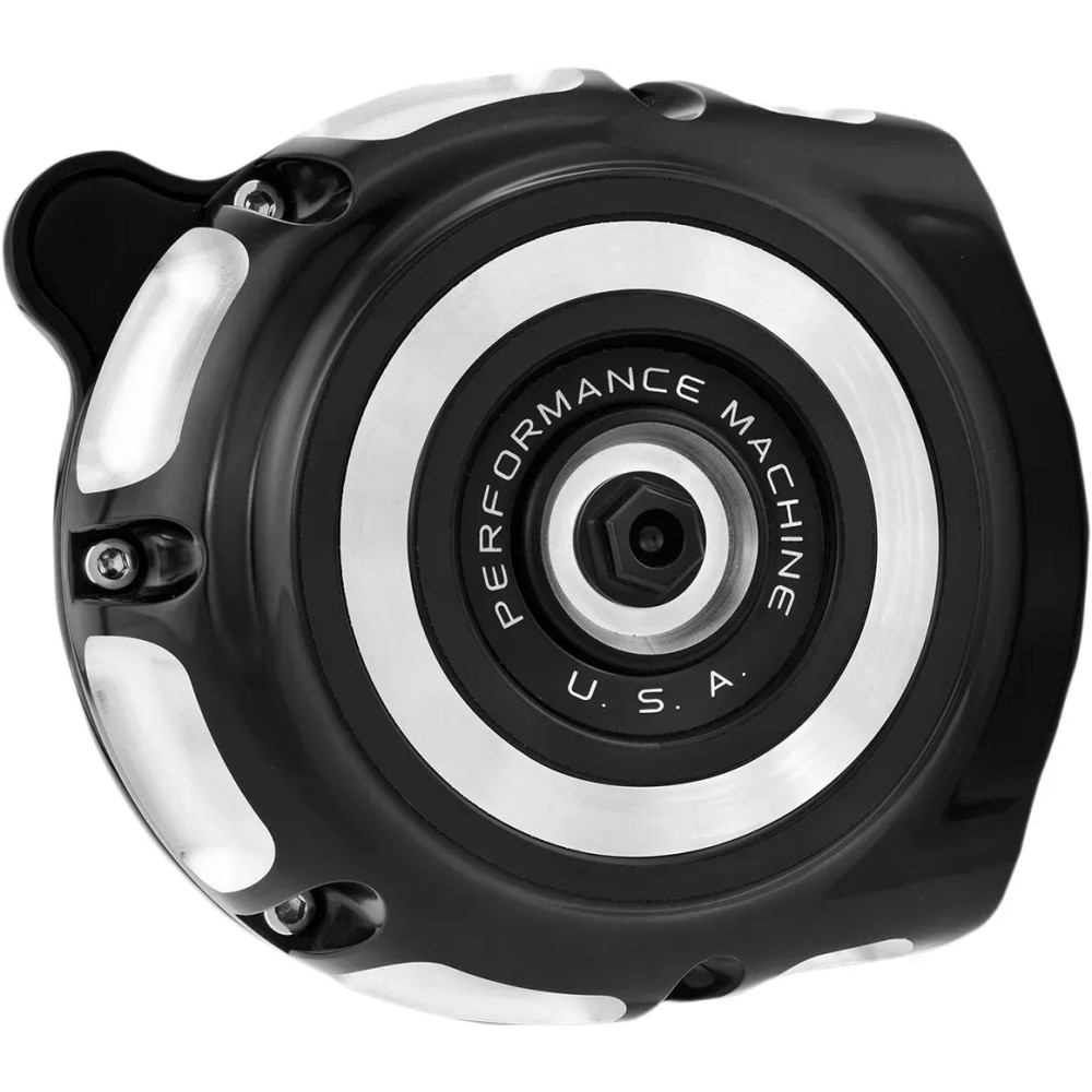 Filtro de aire Vintage — redondo, negro anodizado