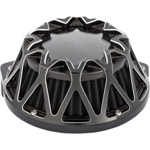 Crossfire Filtro de Aire — Negro, mecanizado, redondo