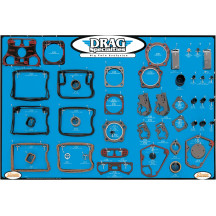 Gasket, Seal and O-Ring Display for Big Twin Motors — 48" W x 32" H, 20 mil vinyl, mounts on 1/8" or 1/4" pegboard