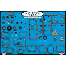 Gasket, Seal and O-Ring Display for Big Twin 5-Speed Transmissions — DRAG SPECIALTIES Display Board, PN 0934-0287