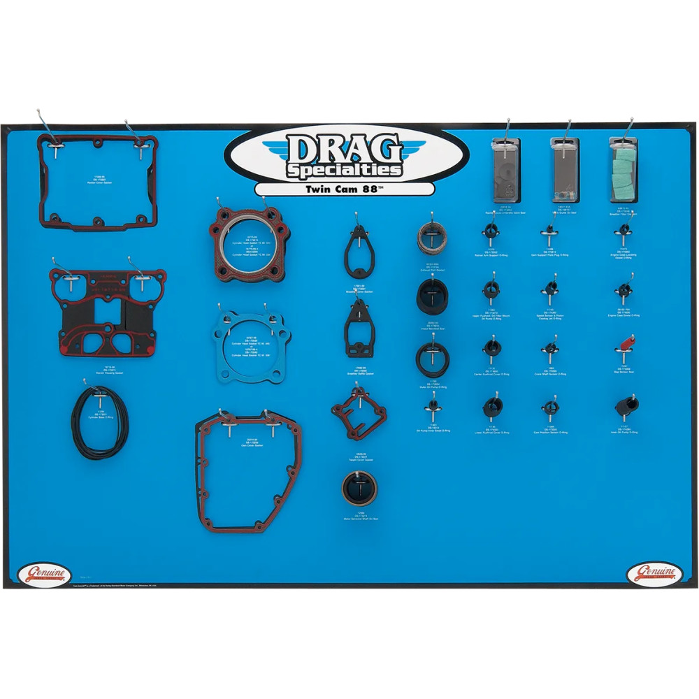 Gasket, Seal and O-Ring Display for Twin Cam Motors — Display Board, 0934-0340