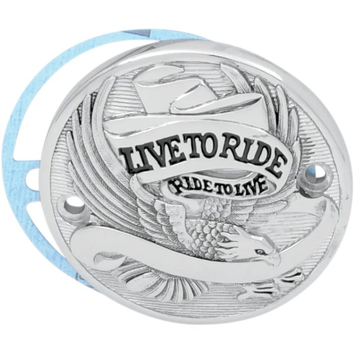 Cubierta de platinos Live To Ride — negro, cromado