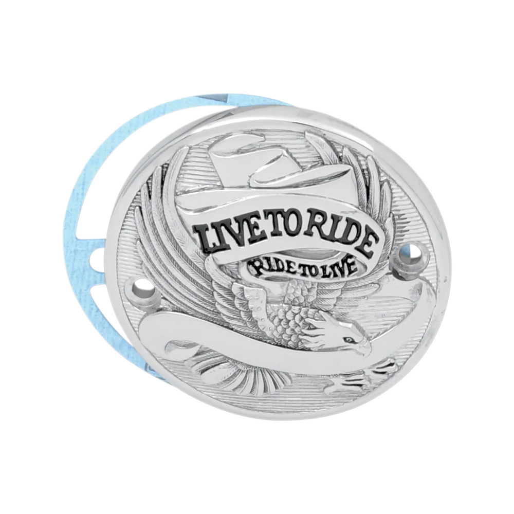 Cubierta de platinos Live To Ride — negro, cromado
