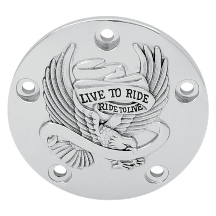 Tapa de platinos Live To Ride — negro, cromado