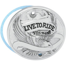 Live To Ride Points Cover — Black, Chrome