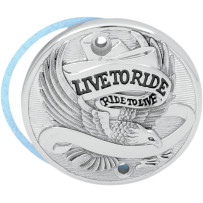 Live To Ride Points Cover — Black, Chrome