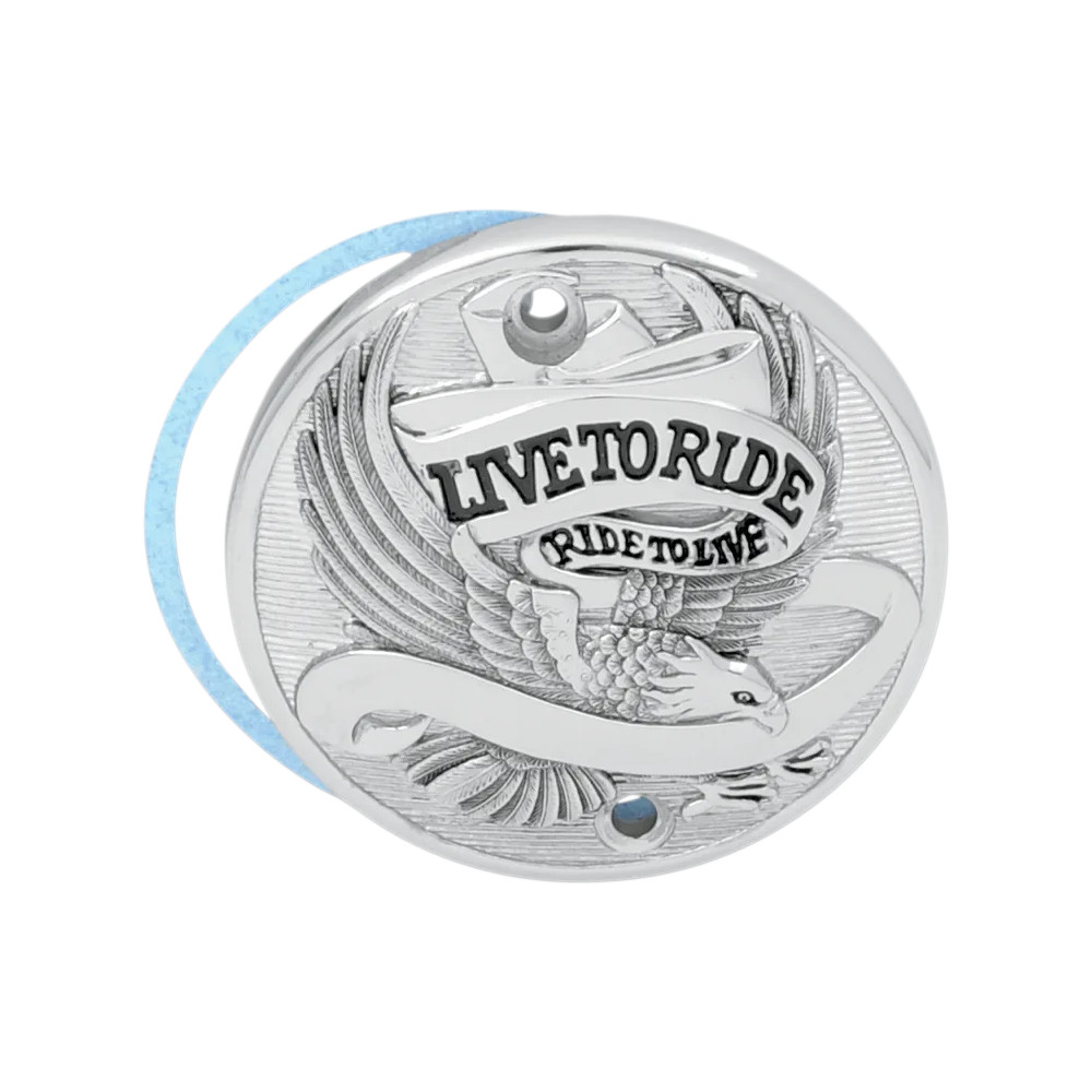 Live To Ride Points Cover — Black, Chrome