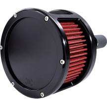 BA Race Series Air Cleaner Kit — Black anodized, billet aluminum, round