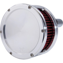 BA Series Air Cleaner Kit — Round, Raw finish, Red/Silver